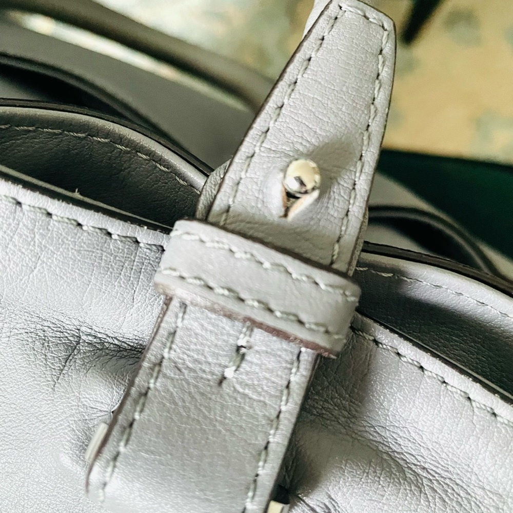 abro Leather Satchel Tote Bag Light Gray | Made in Germany - Picture 9 of 16